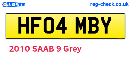 HF04MBY are the vehicle registration plates.