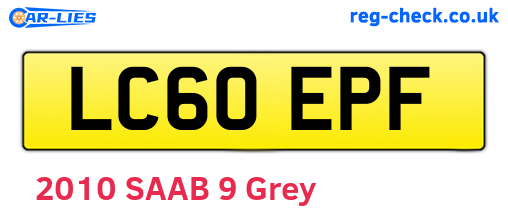 LC60EPF are the vehicle registration plates.
