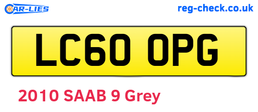 LC60OPG are the vehicle registration plates.