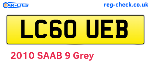 LC60UEB are the vehicle registration plates.