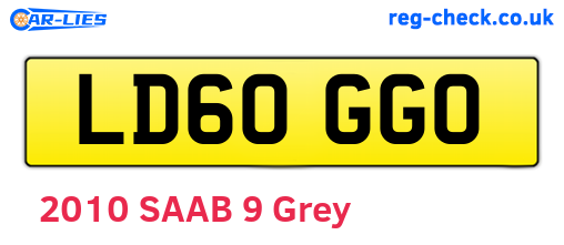 LD60GGO are the vehicle registration plates.