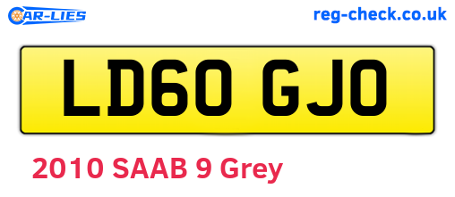 LD60GJO are the vehicle registration plates.