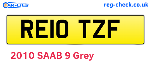 RE10TZF are the vehicle registration plates.