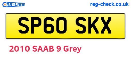 SP60SKX are the vehicle registration plates.