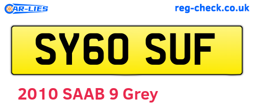 SY60SUF are the vehicle registration plates.
