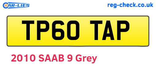 TP60TAP are the vehicle registration plates.