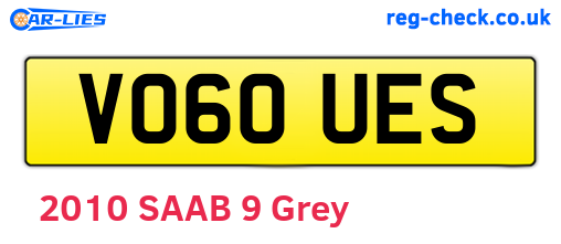 VO60UES are the vehicle registration plates.