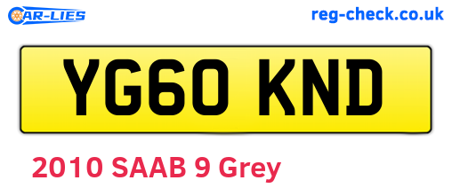 YG60KND are the vehicle registration plates.