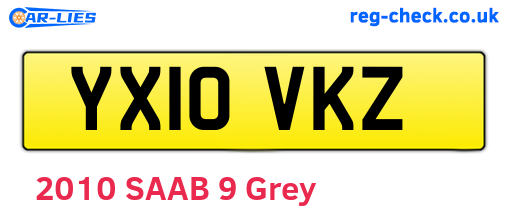 YX10VKZ are the vehicle registration plates.