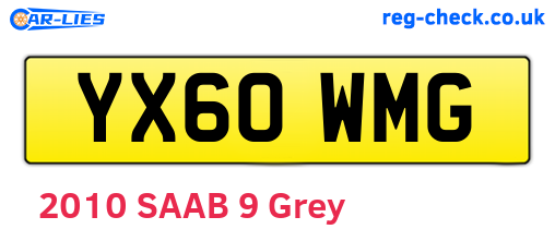 YX60WMG are the vehicle registration plates.