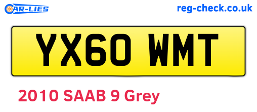 YX60WMT are the vehicle registration plates.
