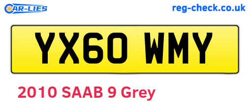 YX60WMY are the vehicle registration plates.