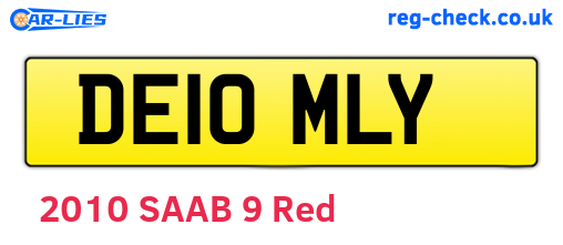 DE10MLY are the vehicle registration plates.