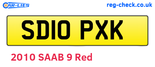 SD10PXK are the vehicle registration plates.
