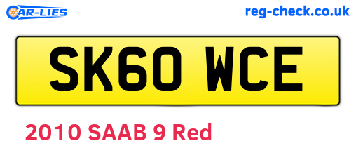 SK60WCE are the vehicle registration plates.