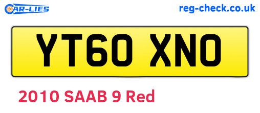 YT60XNO are the vehicle registration plates.