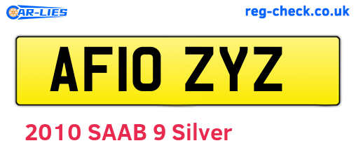 AF10ZYZ are the vehicle registration plates.