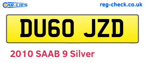 DU60JZD are the vehicle registration plates.