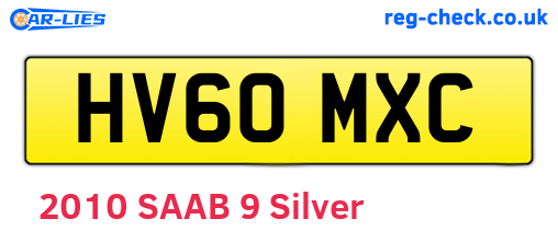 HV60MXC are the vehicle registration plates.