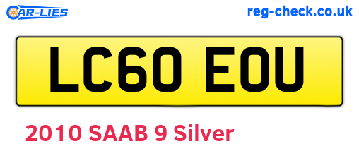 LC60EOU are the vehicle registration plates.