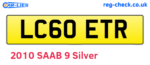 LC60ETR are the vehicle registration plates.