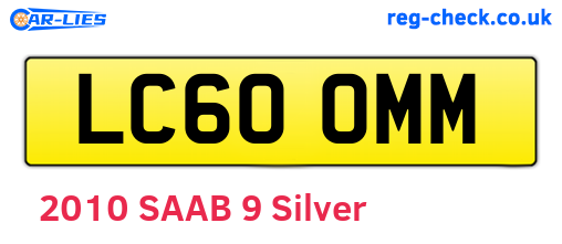 LC60OMM are the vehicle registration plates.