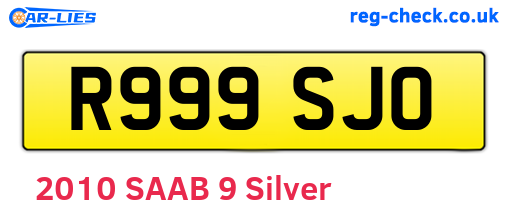 R999SJO are the vehicle registration plates.