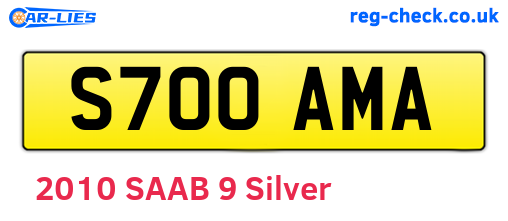 S700AMA are the vehicle registration plates.