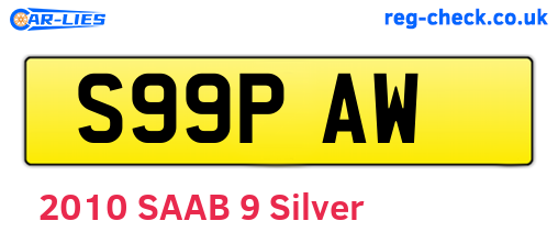 S99PAW are the vehicle registration plates.