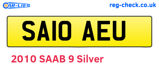 SA10AEU are the vehicle registration plates.