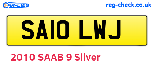 SA10LWJ are the vehicle registration plates.