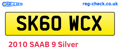 SK60WCX are the vehicle registration plates.