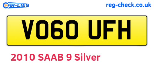 VO60UFH are the vehicle registration plates.