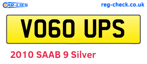 VO60UPS are the vehicle registration plates.