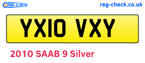 YX10VXY are the vehicle registration plates.