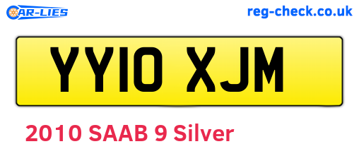 YY10XJM are the vehicle registration plates.
