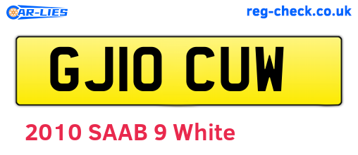 GJ10CUW are the vehicle registration plates.
