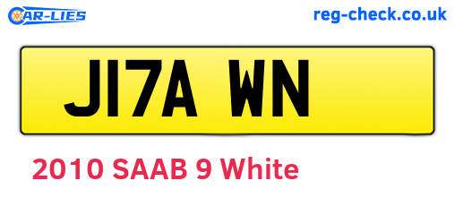 J17AWN are the vehicle registration plates.