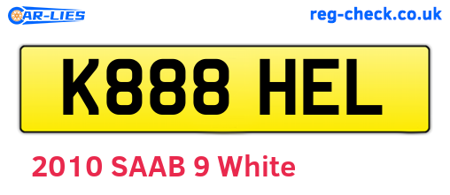 K888HEL are the vehicle registration plates.