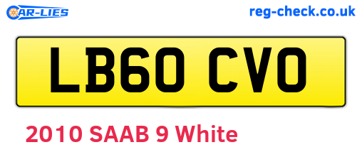 LB60CVO are the vehicle registration plates.