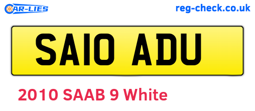 SA10ADU are the vehicle registration plates.