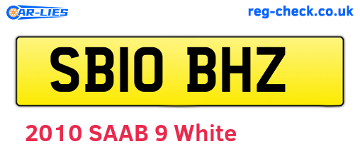 SB10BHZ are the vehicle registration plates.