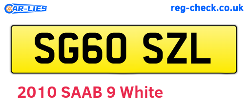 SG60SZL are the vehicle registration plates.