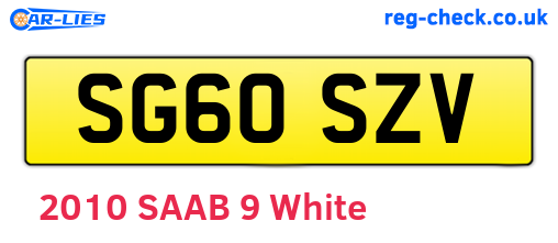 SG60SZV are the vehicle registration plates.