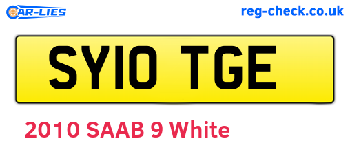 SY10TGE are the vehicle registration plates.