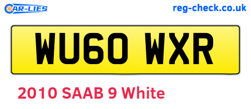 WU60WXR are the vehicle registration plates.