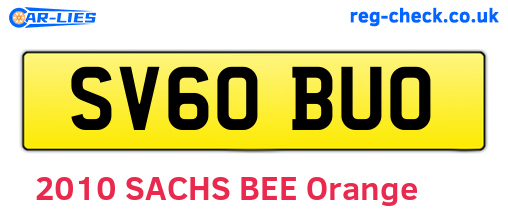 SV60BUO are the vehicle registration plates.