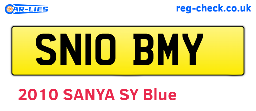 SN10BMY are the vehicle registration plates.