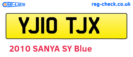 YJ10TJX are the vehicle registration plates.