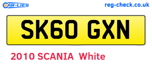 SK60GXN are the vehicle registration plates.